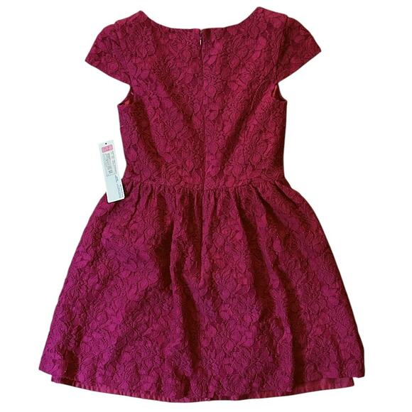 NWT Kensie Pink Lace Cap Sleeve Lined Fit & Flare Dress Small - Picture 5 of 8